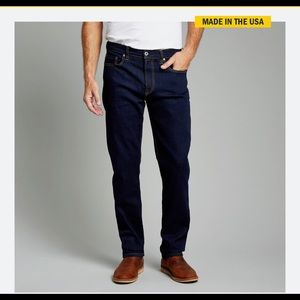 Flint and Tinder men’s slim selvage stretch jeans